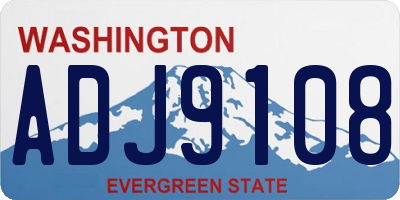 WA license plate ADJ9108