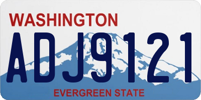 WA license plate ADJ9121