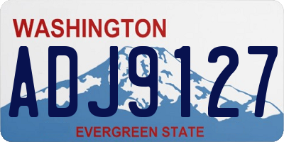WA license plate ADJ9127