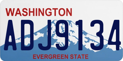 WA license plate ADJ9134