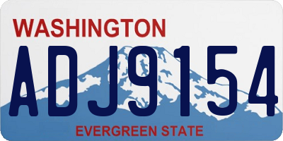 WA license plate ADJ9154