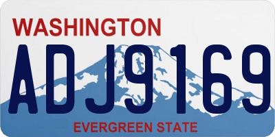 WA license plate ADJ9169