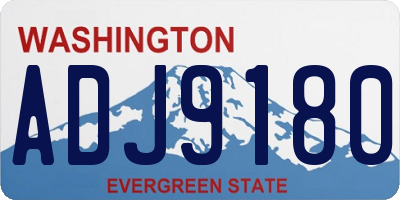 WA license plate ADJ9180