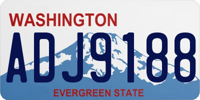 WA license plate ADJ9188