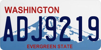 WA license plate ADJ9219