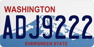 WA license plate ADJ9222