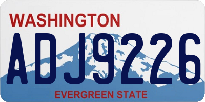 WA license plate ADJ9226