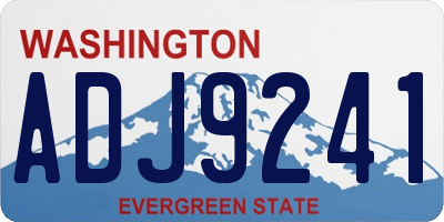 WA license plate ADJ9241