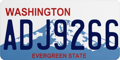 WA license plate ADJ9266