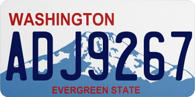 WA license plate ADJ9267