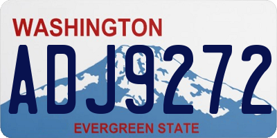 WA license plate ADJ9272