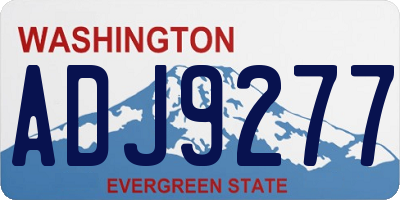 WA license plate ADJ9277