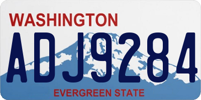 WA license plate ADJ9284
