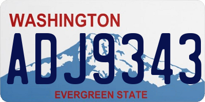 WA license plate ADJ9343