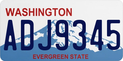 WA license plate ADJ9345