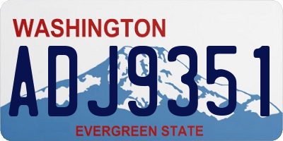 WA license plate ADJ9351