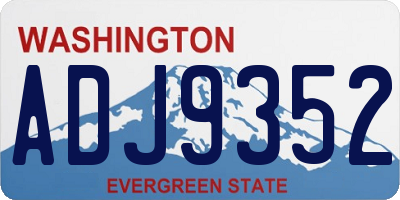 WA license plate ADJ9352
