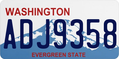 WA license plate ADJ9358