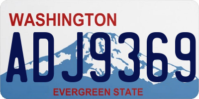 WA license plate ADJ9369