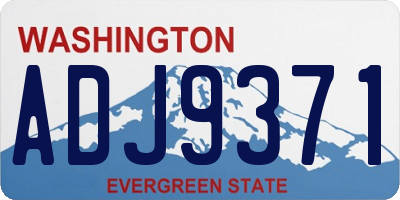 WA license plate ADJ9371