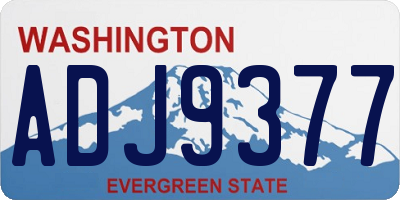 WA license plate ADJ9377
