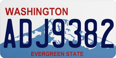 WA license plate ADJ9382
