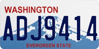 WA license plate ADJ9414
