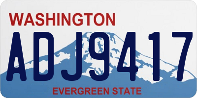 WA license plate ADJ9417