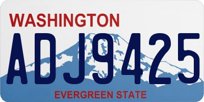 WA license plate ADJ9425