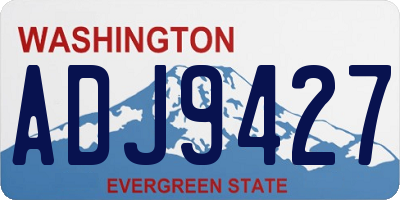 WA license plate ADJ9427