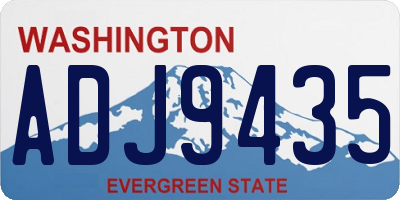 WA license plate ADJ9435