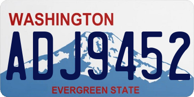 WA license plate ADJ9452