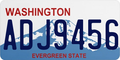 WA license plate ADJ9456