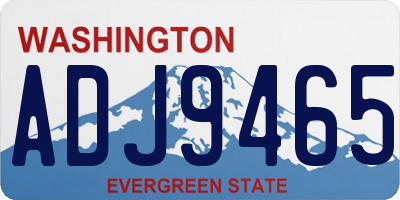 WA license plate ADJ9465