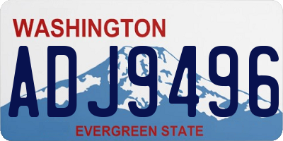 WA license plate ADJ9496