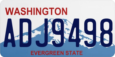 WA license plate ADJ9498