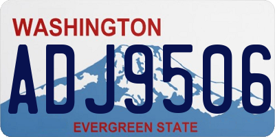 WA license plate ADJ9506
