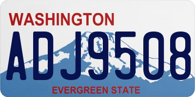 WA license plate ADJ9508