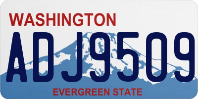 WA license plate ADJ9509