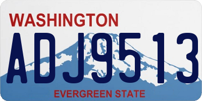 WA license plate ADJ9513