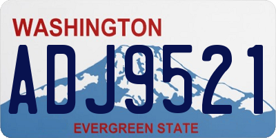 WA license plate ADJ9521