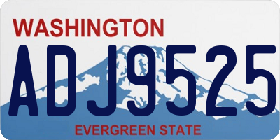 WA license plate ADJ9525