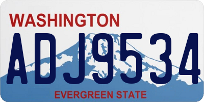 WA license plate ADJ9534
