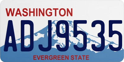 WA license plate ADJ9535