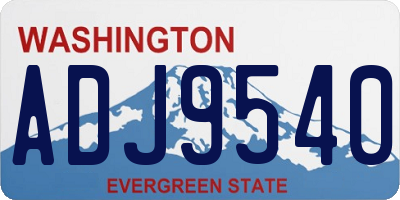 WA license plate ADJ9540