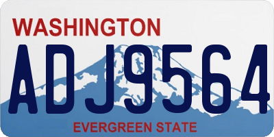 WA license plate ADJ9564