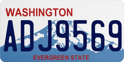WA license plate ADJ9569