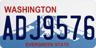 WA license plate ADJ9576