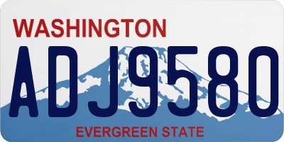 WA license plate ADJ9580