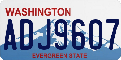 WA license plate ADJ9607